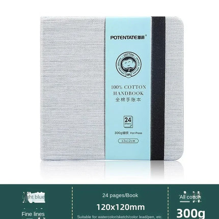 Square Cotton Watercolor Book 300g Organ Book Fabric Folding Hand Ledger Fine Lines Portable Sketch Color Lead Painting Book