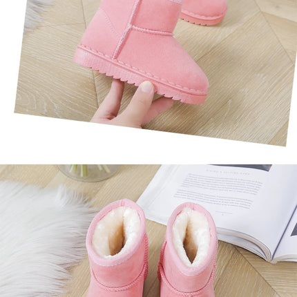 Children Snow Boots for Boys Girls Little Toddler Kids Thermal Boots Ankle Warm Classic Suede Flock Fabric Fashion Autumn Winter