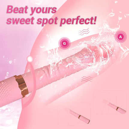 Dual motor Realistic Thrusting Dildo Vibrator With Heating,10 mode Sex Toys Vibrator Clitoral Stimulator For Anal Stimulation