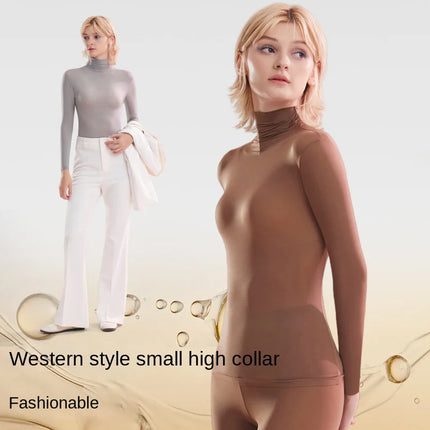 Flarixa Seamless Thermal Underwear Set Women First Layer Thermal Top Long Johns 2pcs Suit Winter Thermo Clothing Ladies Thin