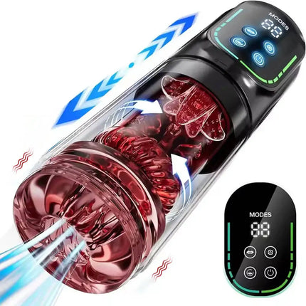 Male Automatic Masturbator Cup Penis Pump 7 Thrusting Rotating Vibrating Sucking Licking Modes Pussy Blowjob Sex Toys For Men