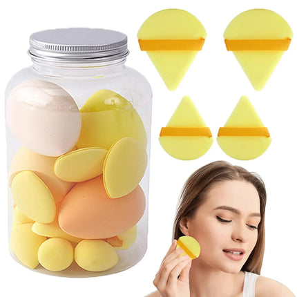 14Pcs Hybrid Makeup Sponge & Powder Puff Set - Hydrophilic Latex-Free Foundation & Loose Powder | Vegan Oil-Free Beauty Tools