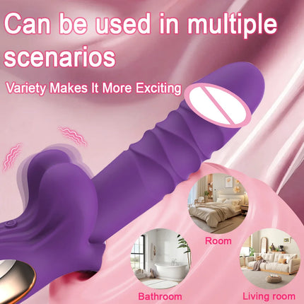 Mouth Thrusting Dildo Vibrator 10 Vibrating Modes  G-Spot Clitoris Stimulator Female Fast Orgasm Sex Toys for Couple Pleasure