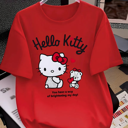 New Children Summer T-shirt Featuring Sanrio Hello Kitty Design Made 100% Pure Cotton It Is Soft Comfortable Fashionable Trendy