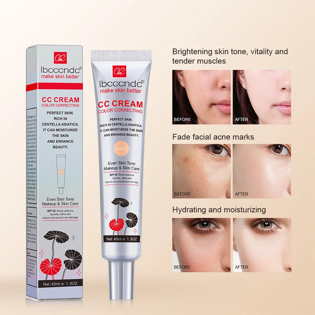 Color Correcting CC Cream Moisturizing Waterproof Anti-sweat Makeup Before Concealer Lasting Women Makeup Change CC Cream