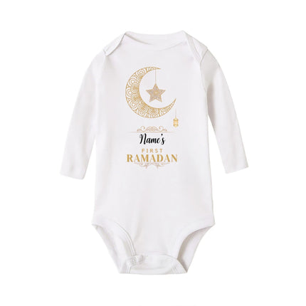Personalized Ramadan Baby Bodysuit Custom Name Newborn Eid Jumpsuit Infant Ramadan Romper Islamic Muslim Holiday Babies Outfits