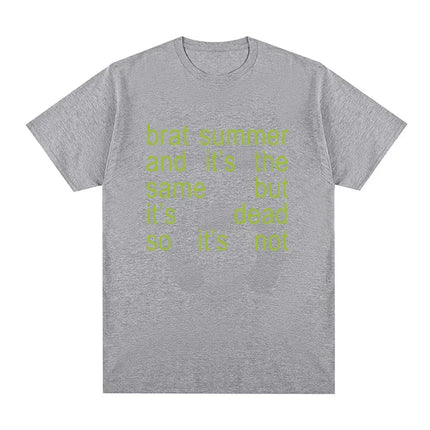 Charli XCX Brat Summer and It's Same Album T-Shirt Women's Fashion Harajuku T-Shirt Casual Comfortable Extra Large T-Shirt