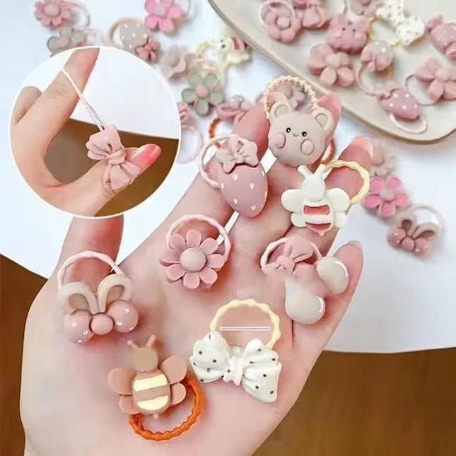 50PCS to 10PCS Lot Cute Cartoon Rabbit Hair Band Girls Elastic Hair bands Headwear Kids Hair Accessories Hairwear Mixed Style