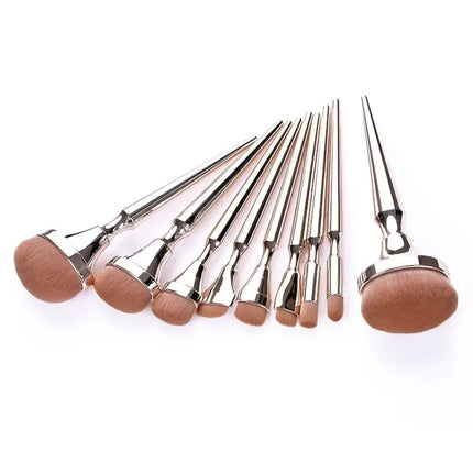 9pcs Rose Gold Makeup Brush Set Eyeshadow Blush Highlighter Foundation Concealer Blending Brush Fluffy Women Beauty Tool