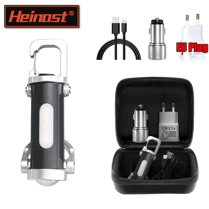 Portable Keychain Handheld Flashlights Rechargeable Pocket COB Working Light Outdoor Hook Emergency For Camping Walking Hiking