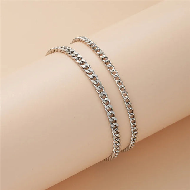YOBEST Gold Color Double-Layer Anklets For Women Girl New Trend Leg Chain Waterproof Jewelry Gift Party