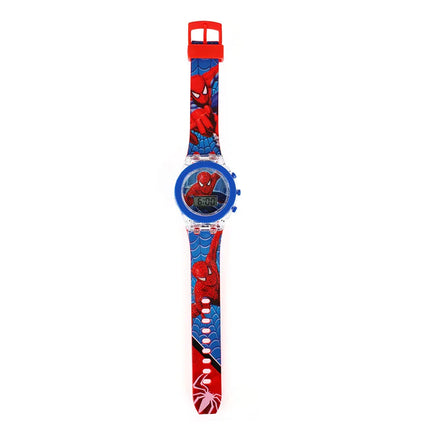 Anime Flash Light Hello Kitty Kids Watches For Girls Cartoon Spiderman Children Watch Boys Student Digital Clock Toys Gifts