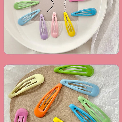 2pc/lot Color BB Hairpins Metal Baking Finish Barrette Hair Clips for Kids Children Baby Girls Snap Pins Women Hair Accessories