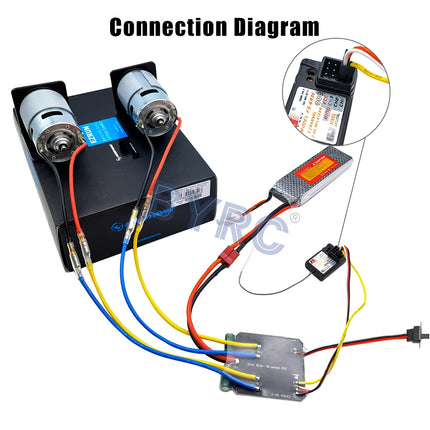 1PC Dual Way Bidirectional Brushed Electric Speed Controller 40A x 2 Mixed Control ESC 6-15V for RC Tank/Speed Difference Boat