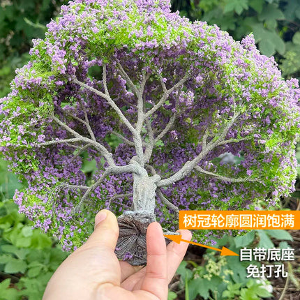 25cm Simulation Wire Tree Model Green Flower Tree Doll House DIY Decor Landscape Animation Garden Photography Scenery Diorama