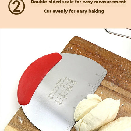 1PC Stainless Steel Cutting Blade Baking Flour Cutting Tape, Graduated Cutting Strip, Rolling Sugar Scraper Baking Tool.