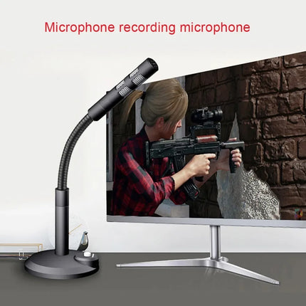 3.5mm Studio Microphone Speech Mic Stand Holder USB Desktop Wire Gaming Mic Mini For PC Notebook Podcast Recording Studio