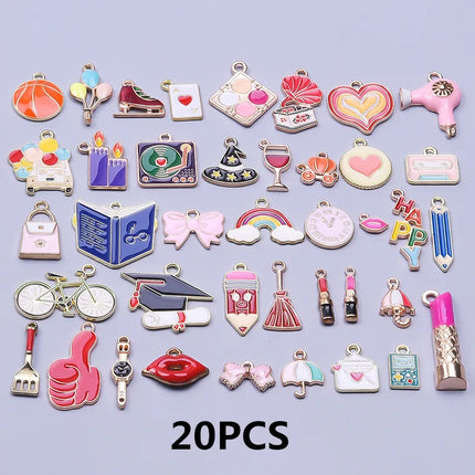 Mixed Pendants Enamel/Bracelet Charm Trinkets Flower Pendant For Jewelry Making DIY Materials Wholesale Items For Resale In Bulk