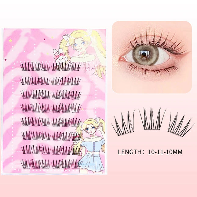 Natural Look Self-Adhesive Eyelash Clusters, No Glue Needed, Individual Lashes, Reusable, Soft Lash Extensions for Beginners, Easy
