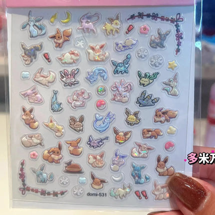 Pokémon Nail Stickers Gengar Mimikyu Anime Peripheral Creativity Ghost Series Exquisite Sticker Fashion Exquisite Diy Sticker