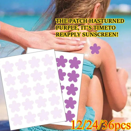 12/24/36pcs UV Detecting Patches UV Test Stickers For Sunscreen Sunny Detection Patch Sun Protection Reminder Safe