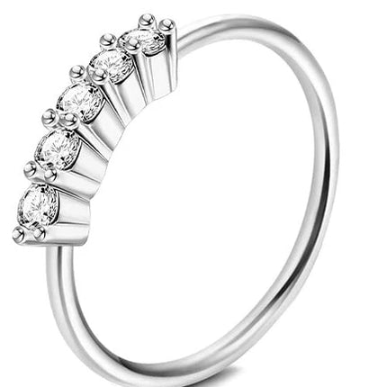 Drperfect 1Pc 20G Nose Rings Hoop for Women Men Surgical Stainless Steel Dangle Nose Ring Cartilage Earring Piercing Jewelry