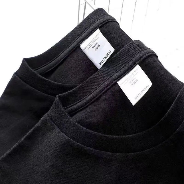 Men's and Women's T-shirts 300G Heavy Gray-purple Round Neck Short-sleeved T-shirts Women's Basic Pure Cotton Simple