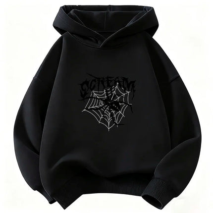 Vintage Spider Desig Hoodie Kids Children's Sweatshirt Cute Hip Hop Hoody for Boys Girls Autumn Winter Casual Hoodies