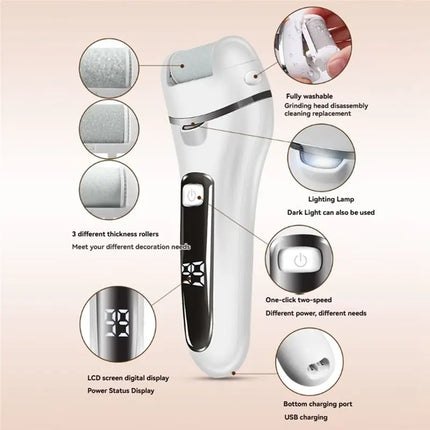 M04K Electric Foot Callus Remover For Feet With Grinding Heads Rechargeable Foot Scraper Pedicure Machine Callus Remover A