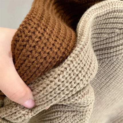 Autumn Winter Children Thicken Knitwear 2-6T Kids Boys Girls Sweater Simplicity Half High Collar Knit Pullover Outwear