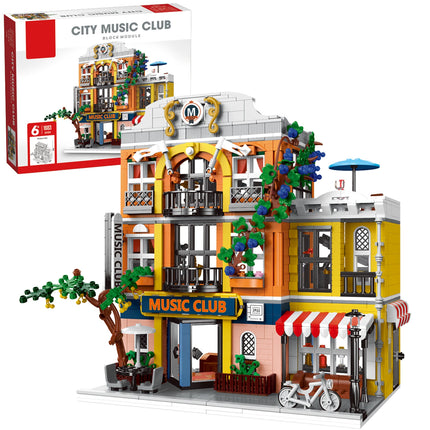 Garden Hotel Themed Building Blocks Set with Light City Street View Model Bricks Creative DIY Kit Ideal Kids Birthday Gift Toy