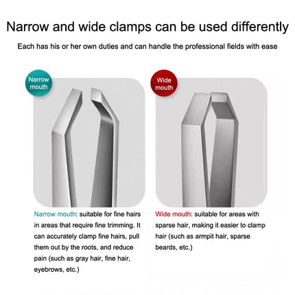 Durable Thickened Stainless Steel Tweezers for Beard Eyebrow Hair Removal Flat Tip Design Easy Grip Facial Hair Plucking Tool