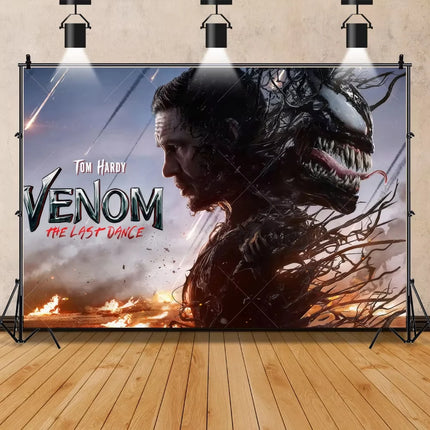 Venom Themed Photography Background Banner Carnage Dark City Backdrop Marvel Superhero Boy Birthday Party Decoration Photo Props