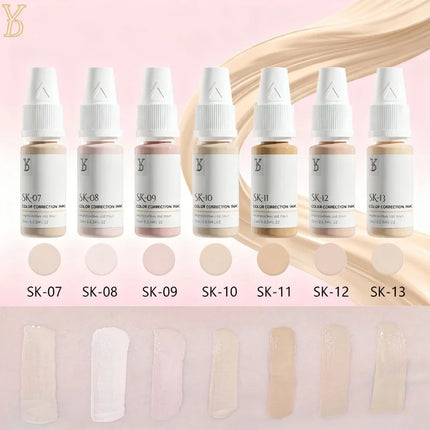 YDPMU 10ML Skin Camouflage Pigment Semi Permanent Makeup Tattoo Ink for Scar Vitiligo Stretch Mark Conceal Restore Skin Tones
