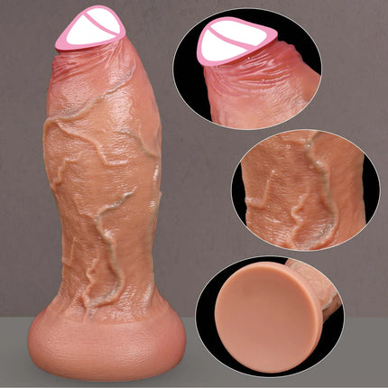 Huge Realistic Thick Dildo Double Silicone Skin Soft Glans Penis Woman Man Anal Sex Toy Suction Cup Big Dick Masturbators Dildos