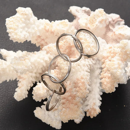 20/200pcs Stainless Steel Key Ring Key Chain 25mm Round Flat Round Split Keychain Polished Metal Blank Circle For DIY Findings