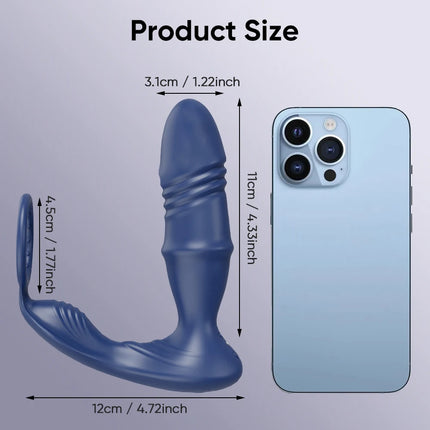 APP Control Thrusting Prostate Massager for Men Telescopic Anal Vibrator for Gay Butt Plug Cock Ring Adult Goods Sex Toy for Men