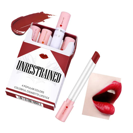 Colors Cigarettes 4 Lasting Stick Waterproof Pack Lip Set Lipstick Long Matte Lipstick Transparent Lipstick Valentine's Day Gift