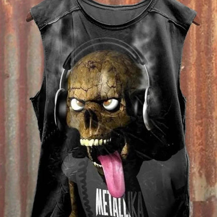 Neutral Tank Retro Satan Curse Sheep 3D Printed Tank Top Punk Style Street Fashion Casual Men's Tank Top Plus Xs-5XL
