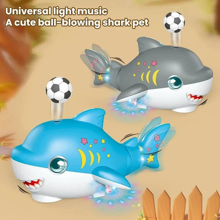 Electric Swinging Shark Blowing Ball Automatic Obstacle Avoidance With Music And Lights Toddler Kids Toys Baby Educational Gift