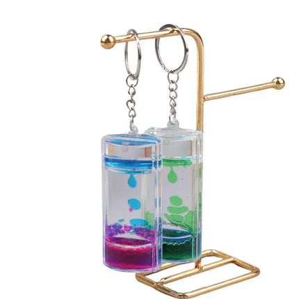 Creative Decompression Two-Color Liquid Oil Leak Acrylic Liquid Hourglass Timer Oil Drop Craft Desktop Decoration Exquisite Gift