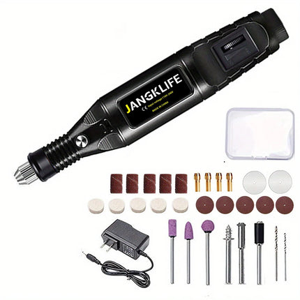 JANGKLIFE 9V Mini Drill Electric Carving Pen Variable Speed Rotary Tools Kit Engraver for Grinding Polishing