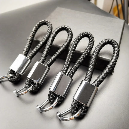 3D Metal Leather Braided Woven Rope Keychain Key Chain Rings Commercial Affairs For Skoda For Mitsubishi For Hyundai