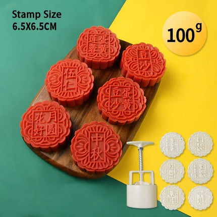 50/75/100/125g Mid-Autumn Festival Mooncake Mold Chinese Style Cookie Cutter Mung Bean Hand Pressure Fondant Moon Cake Mould