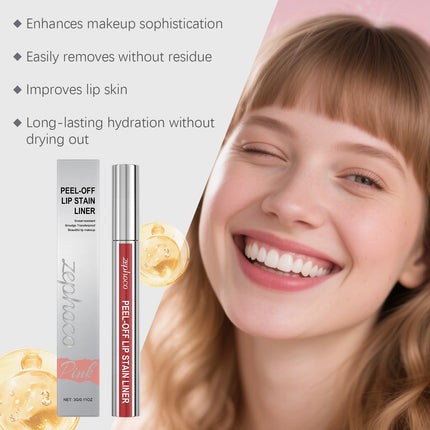 Peel off Lip Stain Reveal Peel-Off Lip Gloss Red/Brown/Pink Lipstick Waterproof and Sweatproof Easy to Remove Natural Lip Tint