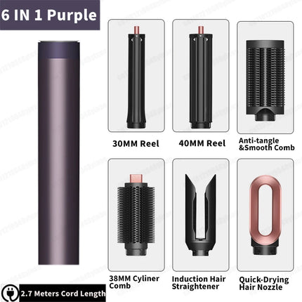 SenCiciMen X19 Multi Hair Styler Curling Iron Hair Hot Air Brush Curling Barrel With Comb Nozzles HairDryer for Voluminous Style