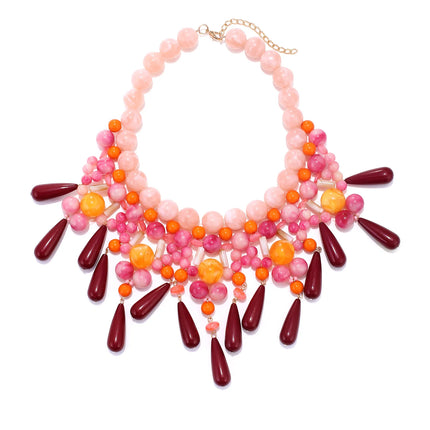 Bohemia Colorful Resin Beaded Choker Necklaces for Women y2k Jewelry Boho Statement Necklace Gifts