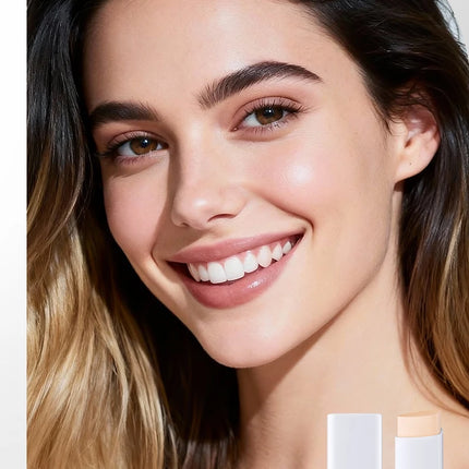 Life Girls Double-Headed Foundation Stick with Brush Long-Lasting Concealer Moisturizer Easy to Smudge Natural Matte Nude Makeup