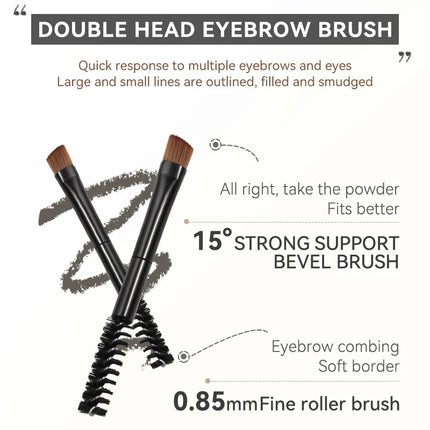3-Color Eyebrow Powder Palette Set with Applicator Brush, Waterproof and Sweat-Resistant Eyebrow Powder, Long-Lasting