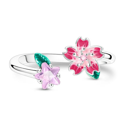 Adjustable Rings 925 Sterling Silver Mermaid Wing Dragon Sunflower Tulip Open Rings For Women Female Original Engagement Jewelry